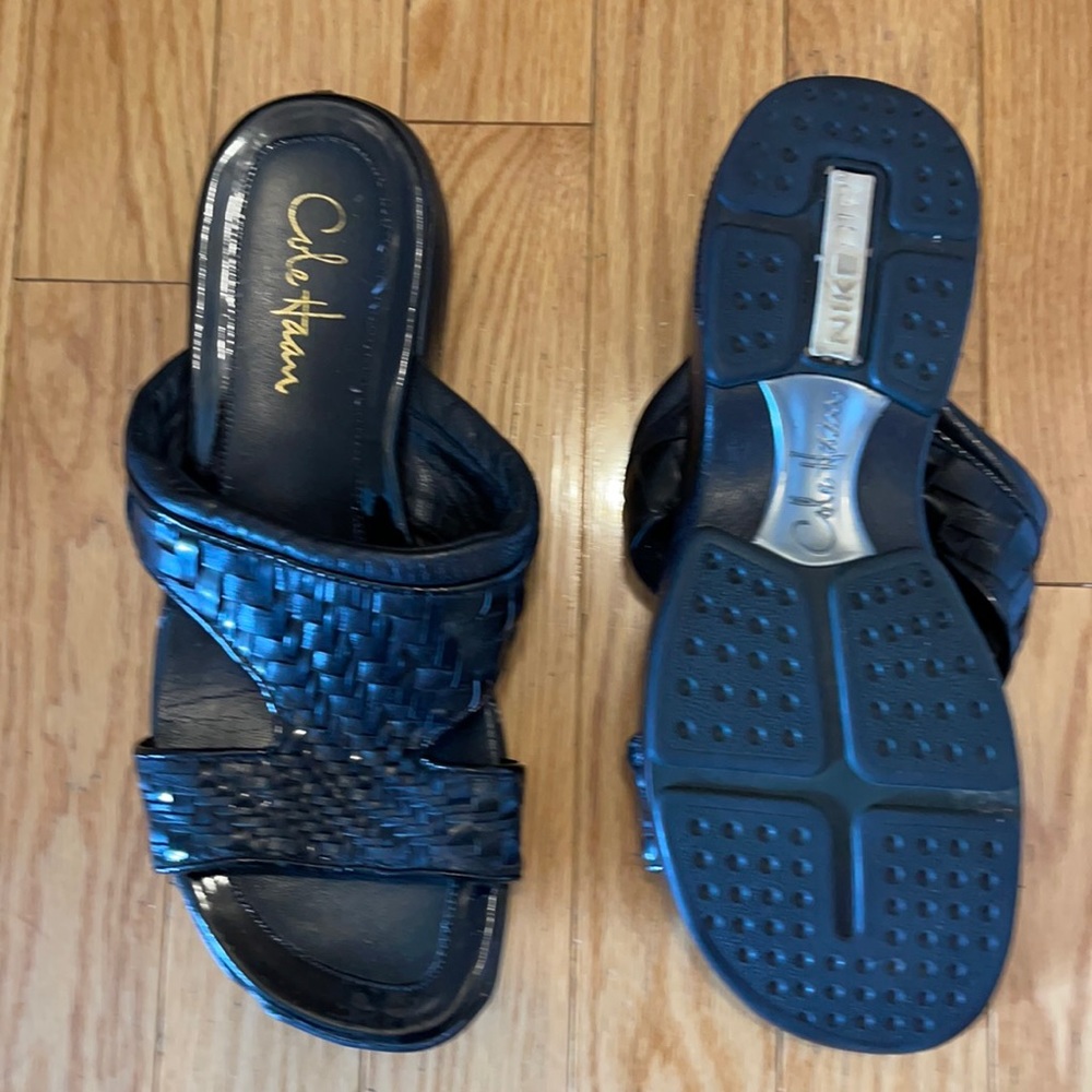 Cole Haan Nike Air slides black rattan  size 8 W